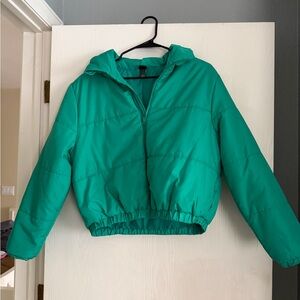Wild Fable Vibrant Turquoise Green Women’s Puffer Jacket